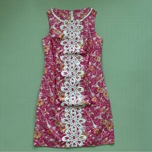 Lilly Pulitzer Pink Embroidered Sheath Dress